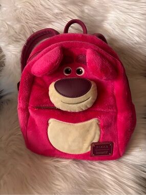 Loungefly Lotso Plush Kids or Women’s Backpack - Hot Pink and Cream